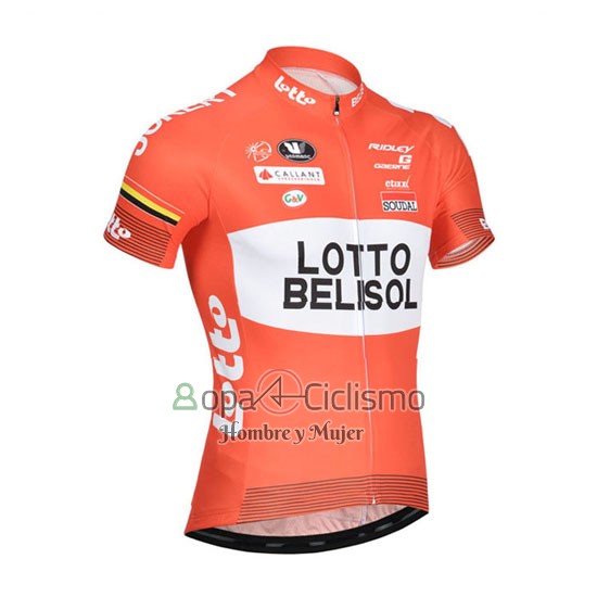 Lotto Belisol Ropa Ciclismo Culotte Corto 2014 Mangas Cortas Naranja
